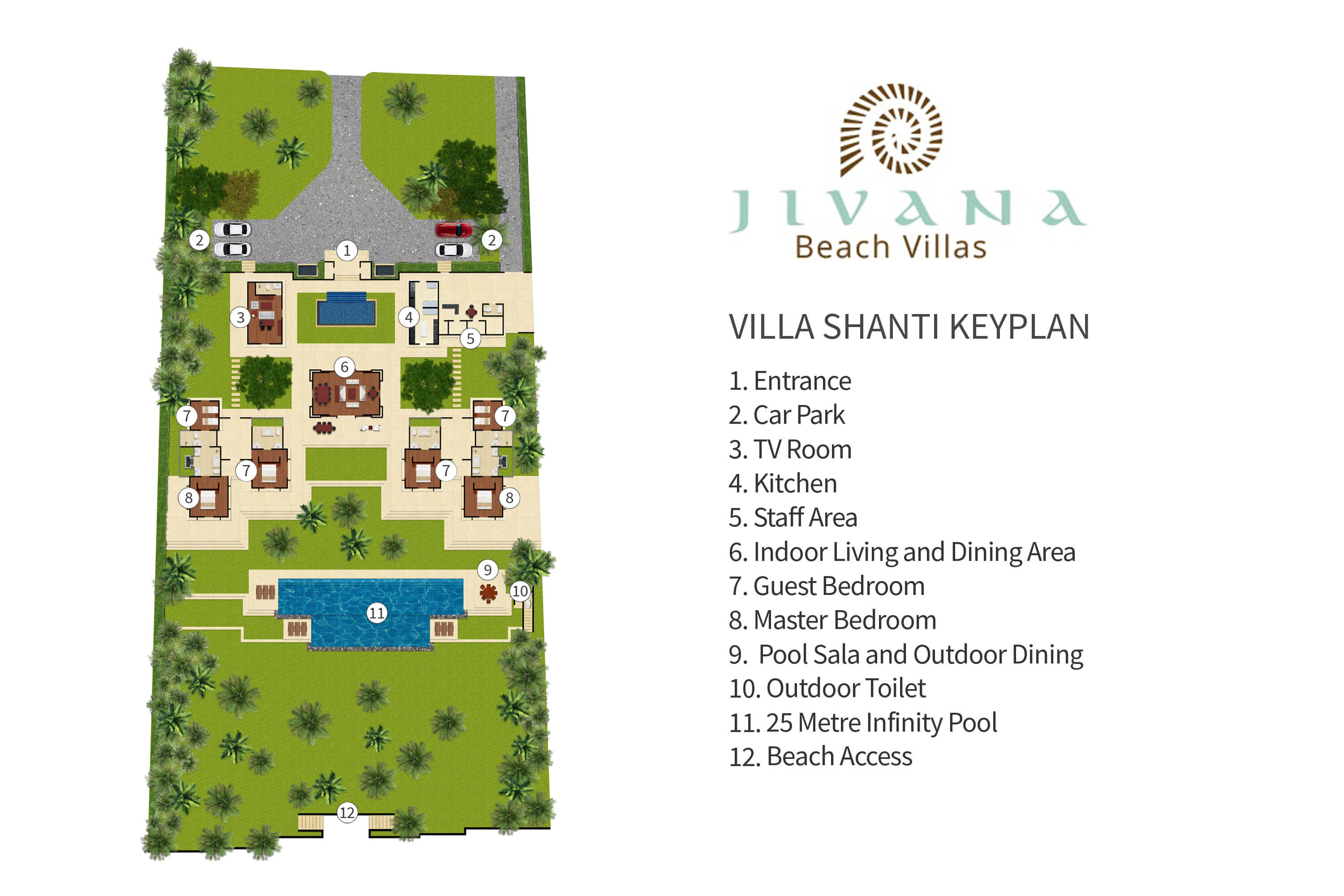 Jivana Beach Villas - Villa Shanti Floorplan